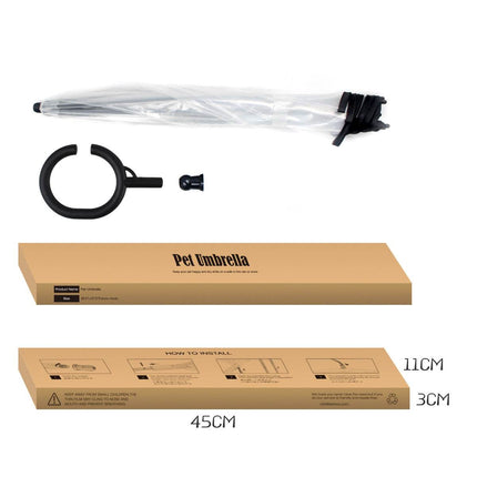 Transparent Pet Supplies -Adjustable Pet Umbrella for Rainy Days- 70cm