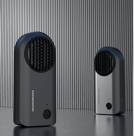 Car Air Purifier with a hand pointing to it, featuring the brand 'BOONFIRE'.