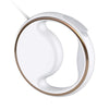White automatic lighting retractable dog leash with LED night light and built-in garbage bag storage box.