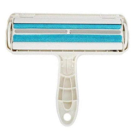 FurAway 2-Way Pet Hair Remover with ergonomic handle and red lint roller for removing pet hair from furniture and carpets