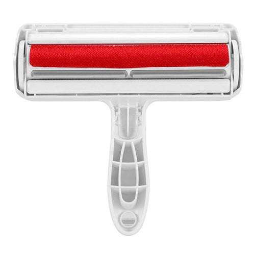 FurAway 2-Way Pet Hair Remover with ergonomic handle and red lint roller for removing pet hair from furniture and carpets