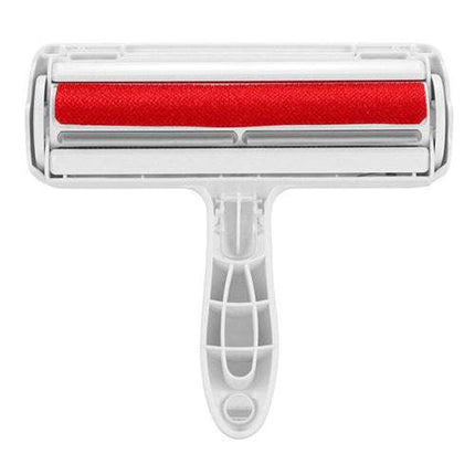 FurAway 2-Way Pet Hair Remover with ergonomic handle and red lint roller for removing pet hair from furniture and carpets