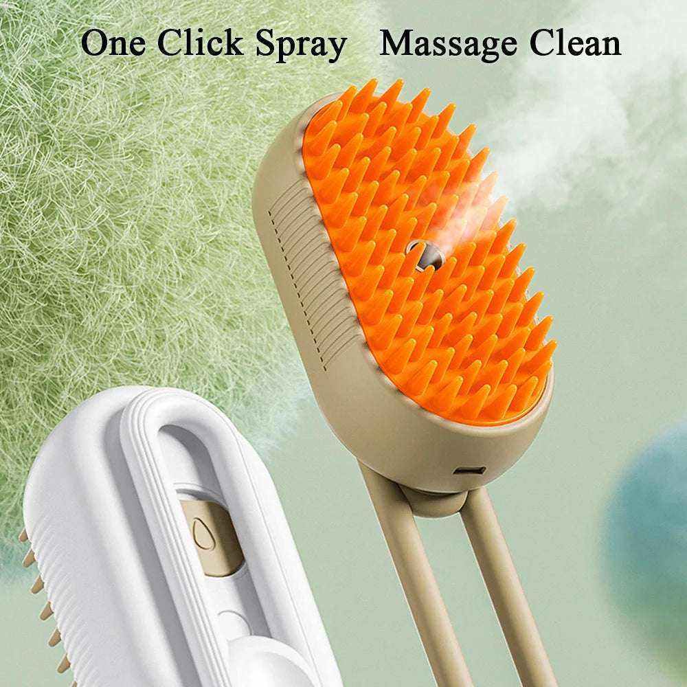 SteamyCat 3-in-1 Electric Grooming Brush