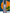 Silver electronic device with digital display on an orange and blue gradient background