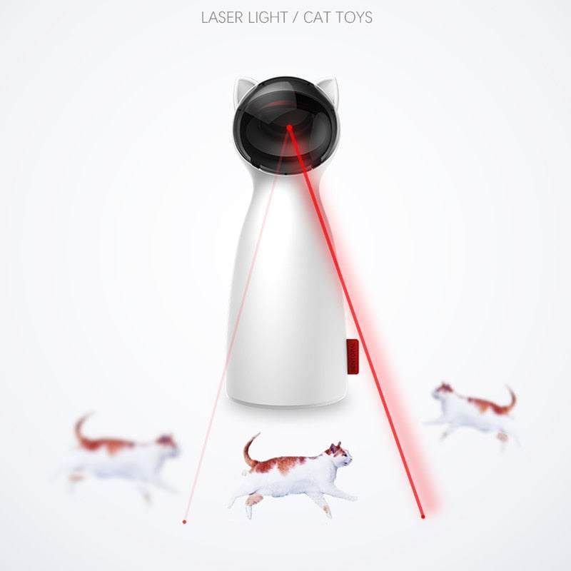 Creative Cat Pet LED automatic laser toy with adjustable rotation and handheld mode for cat play and interaction