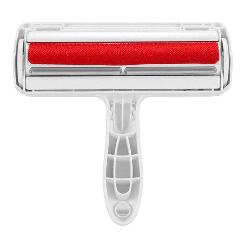 FurAway 2-Way Pet Hair Remover with ergonomic handle and red lint roller for removing pet hair from furniture and carpets