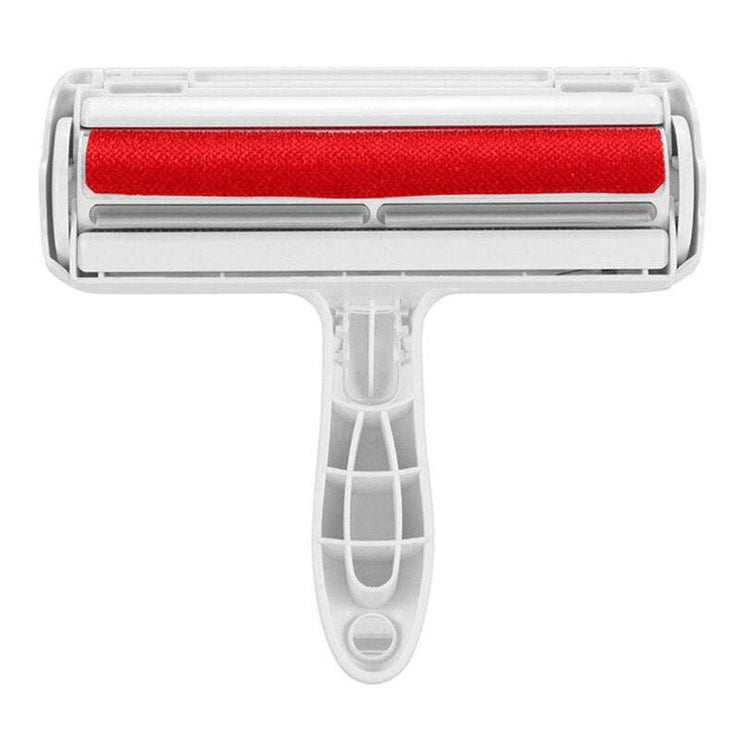 FurAway 2-Way Pet Hair Remover with ergonomic handle and red lint roller for removing pet hair from furniture and carpets