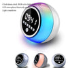 Compact Luminous Sound Speaker with LED ambient light, clock, alarm, Bluetooth 5.3, RGB mood lighting, and countdown timer